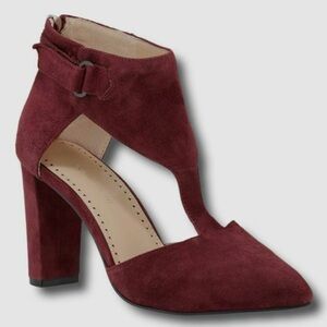 Adrienne Vittadini Maroon Suede Heels (pre-loved once)